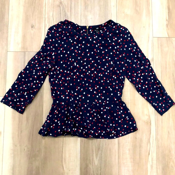 Ruffle hem polka dot top - Picture 1 of 12